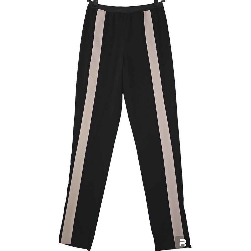 BCBG Max Azria ~Woman Size XS~ Black w/Beige Stripe Pants, Elastic Waist.